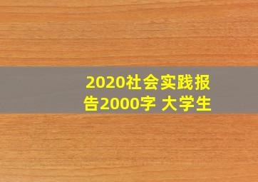 2020社会实践报告2000字 大学生